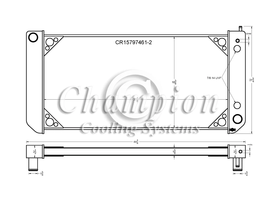 Supply Champion 2 Row CR Series Radiator for 2003 - 2007 Chevrolet C4500 Kodiak Foto 1 de 4