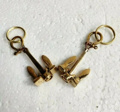 Set of 2 Anchor Brass Nautical Handcuff Key chain Gift Item Decorative Handmade - Image 1 of 4