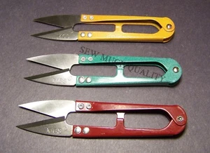 THREAD NIPPERS SNIPS 3 New All Metal MGS Brand 1 Yellow 1 Green 1 Red - Picture 1 of 1