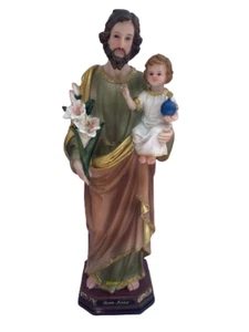 12" San Jose Con Niño Jesus En Brazos Resin Figure - Picture 1 of 1