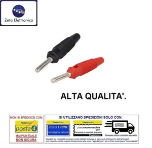 Espina Banana A Par Nerón Rojo Conector Jack Masculino Perno Flexible 4mm - Imagen 1 de 2