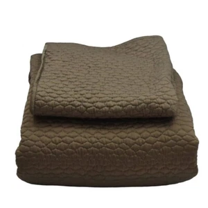 West Elm Lexington Coverlet And Euro Sham Quilted Clay Brown Full / Queen - Picture 1 of 14