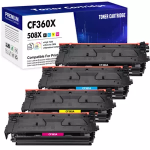 CF360X Toner for HP 508X Color LaserJet MFP M577Z M552 M553 M553dn | 4 Pack Set - Picture 1 of 5