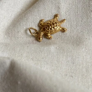 18k solid gold charm - Turtle Charm - Vintage from the 90's - Picture 1 of 8
