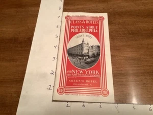 Vintage Original - 1912 Class A Hotels points about Philadelphia & NY, GREEN'S - Picture 1 of 7