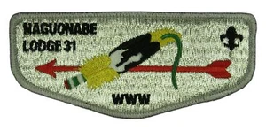 Naguonabe Lodge 31 Central Minnesota Council MN Black FDL Flap GRY Bdr (7D205) - Picture 1 of 2
