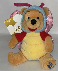 8" Winnie-the-Pooh Bear Easter Butterfly 2000 Bean Bag Plush The Disney Store - Picture 1 of 4