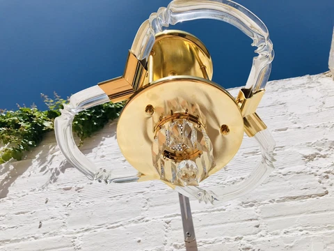 Antique Mid Century CHANDELIER Murano Glass Brass Sciolari Lightolier Style Cover