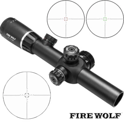 New Tactical 2-7X24 Riflescope Red/Green Illuminated Optics Sight w/ Ring Mount - Image 1 of 4