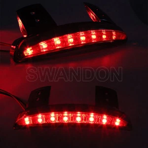 Fine Red For Harley MOTORCYCLE Fender Fence REAR TAIL LIGHT BRAKE STOP LAMP - Picture 1 of 9
