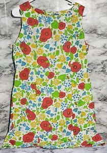 Vintage Handmade Dress Small? Sleeveless Multi Color Floral Print Needs Cleaning - Picture 1 of 3