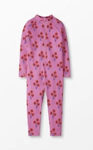 Hanna Andersson Sunblock Rash Guard Bodysuit Girls Sz 10 Swim Bathing Flowers - Picture 1 of 6