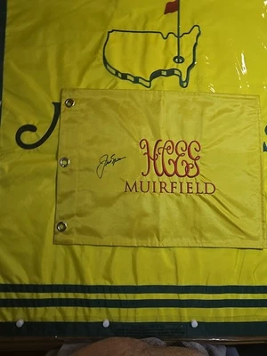 95th 1966 Open at Muirfield Golf Pin Bandera 🏆 Jack Nicklaus Firmado Autografiado 2 Foto 1 de 3