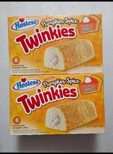 Hostess Limited Edition, Pumpkin Spice Cream Twinkies • 16 Total Twinkies 2 Boxe - Picture 1 of 2