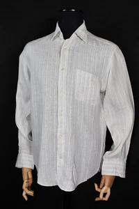Ermenegildo Zegna Soft Herren 100% Leinen Langarm Button Down Hemd Gr. M - Bild 1 von 7