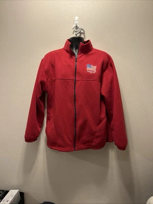 Equipo EE. UU. 2015 Rojo Peso Ligero Vellón Cremallera Completa XL Chaqueta de Entrenamiento Bandera de los Juegos Olímpicos Foto 1 de 4