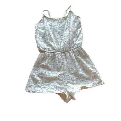 Mossimo Romper Eggshell White Lined Adjustable Straps Shorts Womens Size S   - Изображение 1 из 4
