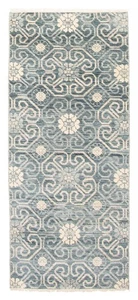 Teal Traditional 2'6" x 5'11" Oriental Hand-knotted Wool Area Rug - Picture 1 of 9