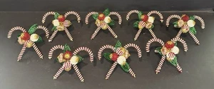 Hand Perlen Weihnachten Serviettenringe Urlaub Zuckerstangen skurril 3D 8er Set - Bild 1 von 9