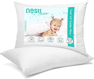 Paquete de 2 almohadas Nestl para niños pequeños para dormir 13 x 18, almohadas para niños pequeños para viajar,  Foto 1 de 4