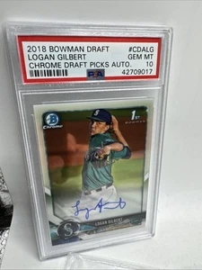 2018 Bowman Draft Chrome Logan Gilbert Refractor Auto /499 PSA 10 Lm Seattle - Picture 1 of 6
