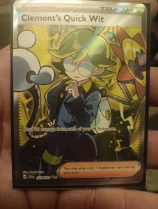 Juego de cartas coleccionables Pokémon Clemonts Quick Wit 229/191 Surging Sparks arte completo - Imagen 1 de 2