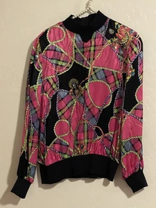 Capriccio Vintage Silk Top With Shoulder Pads Size 12 - Picture 1 of 5