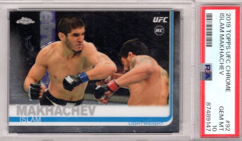 2019 Topps UFC Chrome ISLAM MAKHACHEV RC #92 PSA 10 GEM MINT Rookie - Image 1 of 1