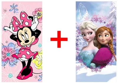 Minnie Mouse + Frozen Anna Elsa Towel Beach Towel Bath Towel 70 x 140 cm, Set of 2 - Image 1 of 4