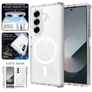 Slim Clear Magnetic Case For Samsung Galaxy Z Fold 7/6 Wireless Charging Cover - Picture 1 of 16