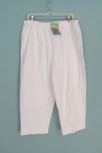 FRESH PRODUCE PULL ON FRENCH TERRY CAPRI EIJCA SIZE 2X WHITE - Picture 1 of 1