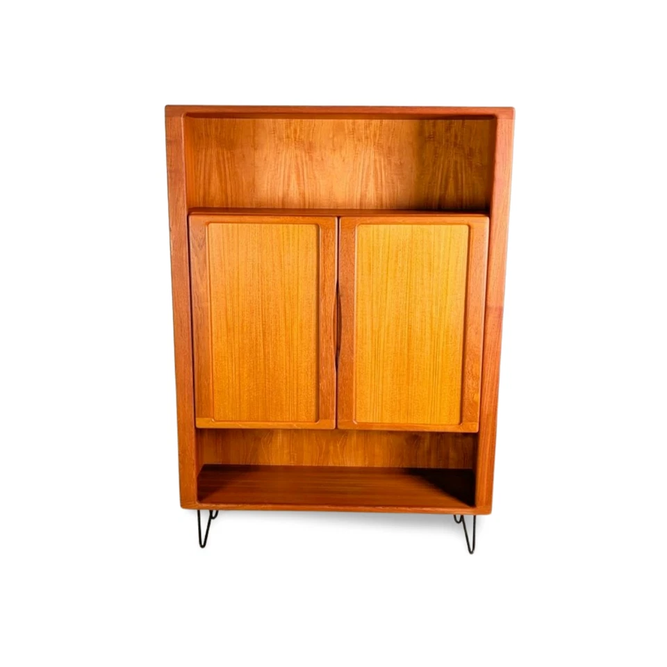 Original Midcentury Bookcase Teak Cabinet Danish Vintage Design - Image 1 of 4