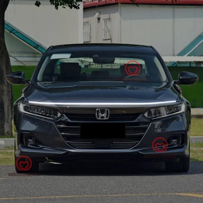 Front Grille Trim LED Hood Strip Lights DRL Decorative Lamps For Honda Accord - Image 1 of 4