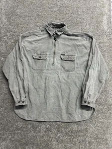 Vintage 90s Structure Mens Corduroy 1/2 Zip Pullover Collared Work Shirt Grey XL - Picture 1 of 10