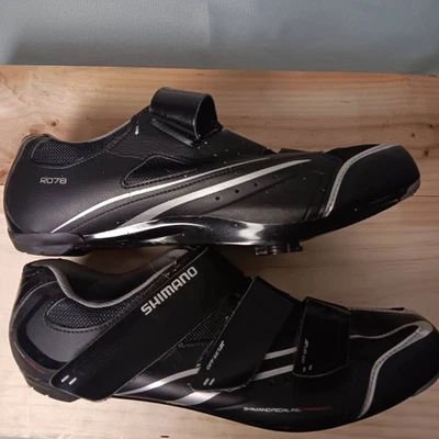 Zapatillas de ciclismo de carretera Shimano 47 R078 negras plateadas SPD-SL rendimiento atlético Foto 1 de 4