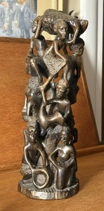 Makonde scultura in legno di ebano 'Albero della vita' di Samsony Mkuty - firmata 11" - Foto 1 di 13