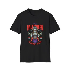 Halloween Vampire Night T-Shirt, Unisex Tee, Spooky Apparel, Halloween - Picture 1 of 16