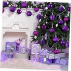 64 Pcs Christmas Ball Ornaments 1.6/1.97/2.4 Inch Dark Christmas Tree Purple