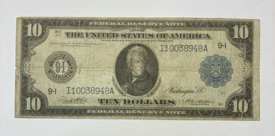 1914 Federal Reserve $10 Large Size. Net very good. Minneapolis MN - Image 1 of 3