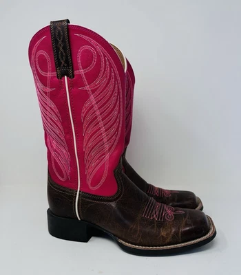 Женские розовые и коричневые ковбойские сапоги вестерн ARIAT размер 6,5 стиль 100 16319 - Изображение 1 из 4