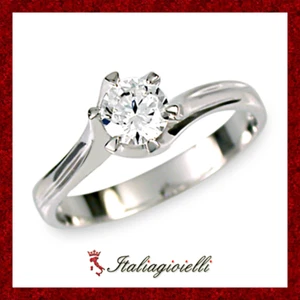 Seducente Anello Solitario Donna in Argento 925 rodiato Oro Bianco - Foto 1 di 9
