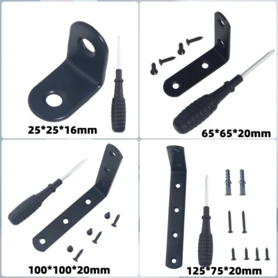 L-образные угловые скобы черные из нержавеющей стали 90 градусов под прямым углом - Изображение 1 из 4