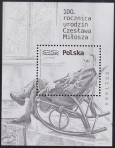 POLEN SC #4013.1 CPL POSTFRISCH - BLACKPRINT - mit WERT GESCHWÄRZT AUS CZESKAW MILOSZ - Bild 1 von 1