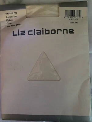Винтажные колготки Liz Claiborne Control Top прозрачные глянцевые кремовые размер M Style886 - Изображение 1 из 2