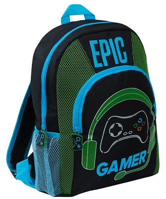 ULTIMATE KIDS Boys Epic Gamer Backpack Kids Gaming School Travel Lunch Book Bag Rucksack Gift