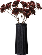 Black Vintage Vase, 10 Inches Antique Glass Vase Rustic European Unique Chic Sty