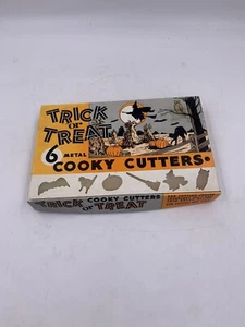 Vintage Trick or Treat 6 Metal Cooky Cutters Complete Set in Box READ - Picture 1 of 14