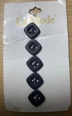 9 vintage  13mmsquare buttons. Branded La Mode made by Blumenthal New Jerset USA - Image 1 of 2