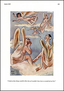 1937 Abner Dean arte de dibujos animados ángeles masculinos traviesos mujeres bonitas impresión vintage L52 - Imagen 1 de 1