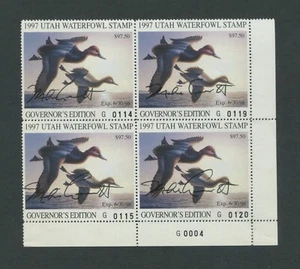 1997 Utah Waterfowl Hunting Duck Stamp Governor's Edition Artist Signed -Scarce - Picture 1 of 2